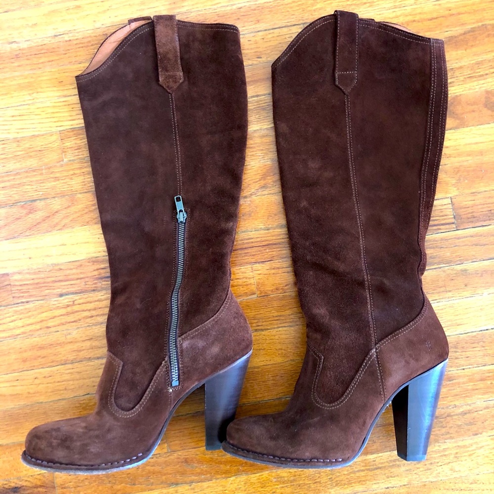 Suede Frye Cowboy boots